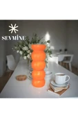 SEVMİNE Bohem Iskandinav 20 Cm Turuncu Vazo | Hediyelik Zarif Modern Tasarım Trend Dekor thumbnail 3