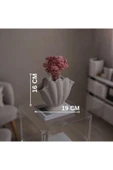 SEVMİNE Beyaz 16 Cm Modern Trend Istiridye Vazo - Mekanlarınıza Zarif Bir Dokunuş thumbnail 2