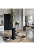SEVMİNE Sade Siyah Zarif Bohem Iskandinav Tarzı Beton Vazo | Trend Dekoratif 20 Cm thumbnail 1