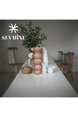 SEVMİNE Bohem Iskandinav 20 Cm Açık Kahve Vazo | Hediyelik Zarif Modern Tasarım Trend Dekor - 2