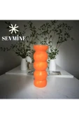 SEVMİNE Bohem Iskandinav 20 Cm Turuncu Vazo | Hediyelik Zarif Modern Tasarım Trend Dekor thumbnail 2