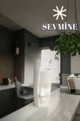 SEVMİNE Bohem Iskandinav Kırık Beyaz Tek Yüz Beton Vazo 31 Cm | Hediyelik Modern Şık Tasarım thumbnail 1