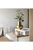SEVMİNE Dekoratif İskandinav Tarzı Bohem Trend Sade Gold Altın Vazo Lal - 1