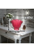 SEVMİNE Kan Kırmızı 16 Cm Modern Trend Istiridye Vazo - Mekanlarınıza Zarif Bir Dokunuş thumbnail 2