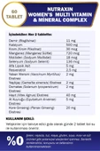 Nutraxin Multivitamin Kadın - Multivitamin & Mineral Complex 60 Tablet - 4