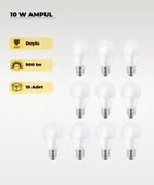 10W Ampul Gün Işığı 4000K  - 10 Adet - 1