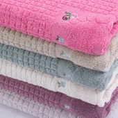 Homedius Banyo Çiçekli Pamuklu Ayak Havlusu 50x70cm Beyaz 2'li - 5