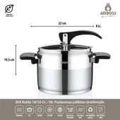 Amboss Enio Klasik 8 lt Düdüklü Tencere - 3