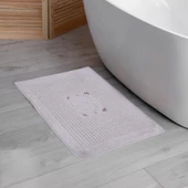 Homedius Banyo Çiçekli Pamuklu Ayak Havlusu 50x70cm Gri 2'li - 2