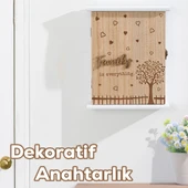 Porsima 2072 Duvara Montajlı Dekoratif Anahtarlık Dolabı - Duvar Askılı Anahtar Saklama Kabini 18,5X25,5cm - 1