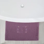 Homedius Banyo Çiçekli Pamuklu Ayak Havlusu 50x70cm Mor 2'li - 4