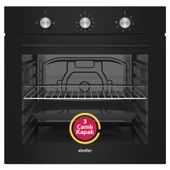Simfer 4 Fonksiyon Trend Mekanik Siyah Cam 3'lü Ankastre Set (8254 Fırın - 3046 Ocak - 8727 Davlumbaz) thumbnail 3