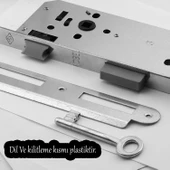 Oda Kapı PVC Kapı Ahşap Kapı WC Banyo Gömme Kilit Gövde Kilidi Silindirsiz Barelsiz Anahtarlı 45 mm - 4