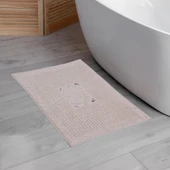 Homedius Banyo Çiçekli Pamuklu Ayak Havlusu 50x70cm Sütlü Kahve 2'li - 2