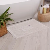 Homedius Banyo Çiçekli Pamuklu Ayak Havlusu 50x70cm Sütlü Kahve 2'li - 3