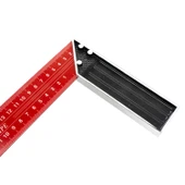 350 mm 35 cm Alüminyum Marangoz Gönye Metal Gövde Açılı Ölçüm Cetveli Ahşap İnşaat Hassas Gönye - 2