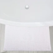 Homedius Banyo Kareli Ayak Desenli Pamuk Ayak Havlusu 50x70cm Beyaz 2’li - 4