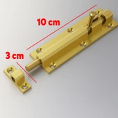 Metal Mavzer Sürgü Kilit Vidalı Kapı Pencere İç Dış Dolap Kilidi Sürgüsü Emniyet Mandalı Pirinç Renk thumbnail 2