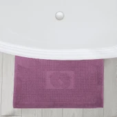 Homedius Banyo Kareli Ayak Desenli Pamuk Ayak Havlusu 50x70cm Mor 2’li - 4