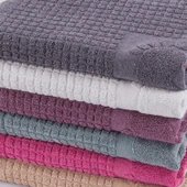 Homedius Banyo Kareli Ayak Desenli Pamuk Ayak Havlusu 50x70cm Mor 2’li - 6