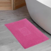 Homedius Banyo Kareli Ayak Desenli Pamuk Ayak Havlusu 50x70cm Pembe 2’li - 2
