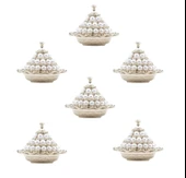 İnci ve Swarovski Taşlı 6'lı Lokumluk Beyaz thumbnail 1