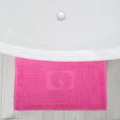 Homedius Banyo Kareli Ayak Desenli Pamuk Ayak Havlusu 50x70cm Pembe 2’li - 4