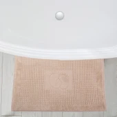 Homedius Banyo Kareli Ayak Desenli Pamuk Ayak Havlusu 50x70cm Sütlü Kahve 2’li - 4