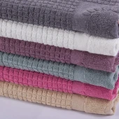 Homedius Banyo Kareli Ayak Desenli Pamuk Ayak Havlusu 50x70cm Sütlü Kahve 2’li - 5