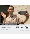 DJI Mic Mini (1TX + 1RX) Kablosuz Mikrofon (Resmi Distribütör Garantili) - 5