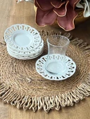 Dantel Motif 6'Lı Çay Tabak - 1