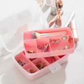 Porsima 1192-2 Premium 12 Bölmeli Çok Amaçlı Organizer Takı Toka Makyaj Yüzük Saklama Box Balıkçı Malzeme Kutusu Pembe - 2