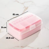 Porsima 1192-2 Premium 12 Bölmeli Çok Amaçlı Organizer Takı Toka Makyaj Yüzük Saklama Box Balıkçı Malzeme Kutusu Pembe - 3