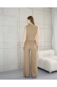 Rahat Form Yelekli Pantolon Takım Modern Fit Keten Takım - 3
