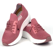 Kadın GülKurusu Çok Hafif Triko Günlük Rahat Ortopedik Terletmeyen Spor Sneaker Ayakkabı thumbnail 4