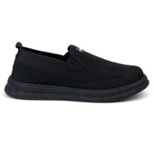 Erkek Siyah Çok Hafif Triko Bağcıksız Esnek Hafif Günlük Casual Sneaker Spor Ayakkabı thumbnail 1