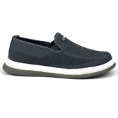 Erkek Gri Çok Hafif Triko Bağcıksız Esnek Hafif Günlük Casual Sneaker Spor Ayakkabı - 1