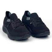 Kadın Siyah Çok Hafif Triko Günlük Rahat Ortopedik Terletmeyen Spor Sneaker Ayakkabı - 1