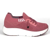 Kadın GülKurusu Çok Hafif Triko Günlük Rahat Ortopedik Terletmeyen Spor Sneaker Ayakkabı thumbnail 1