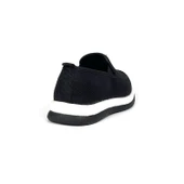 Erkek Siyah Beyaz Çok Hafif Triko Bağcıksız Esnek Hafif Günlük Casual Sneaker Spor Ayakkabı thumbnail 5