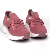 Kadın Gül Kurusu Çok Hafif Triko Günlük Rahat Ortopedik Terletmeyen Spor Sneaker Ayakkabı - 1