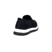 Erkek Siyah Beyaz Çok Hafif Triko Bağcıksız Esnek Hafif Günlük Casual Sneaker Spor Ayakkabı - 5