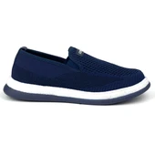 Erkek Lacivert Çok Hafif Triko Bağcıksız Esnek Hafif Günlük Casual Sneaker Spor Ayakkabı - 4