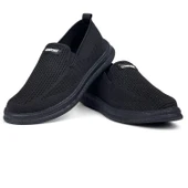 Erkek Siyah Çok Hafif Triko Bağcıksız Esnek Hafif Günlük Casual Sneaker Spor Ayakkabı thumbnail 4