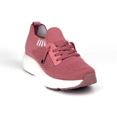Kadın Gül Kurusu Çok Hafif Triko Günlük Rahat Ortopedik Terletmeyen Spor Sneaker Ayakkabı - 3