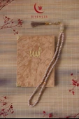 Kutulu 128 Sayfa Kadife Yasin ve İnci Tesbih Seti Gold 5 Adet thumbnail 5