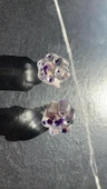 Şeffaf Epoksi Içinde Mor Renk Glitterli Kedi Köpek Pati Şekilli Küpe Gümüş Aksesuarlı El Yapımı thumbnail 1