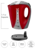 Awox Wego Açık Rezistanslı Su Isıtıcı Kettle Kırmızı - 3
