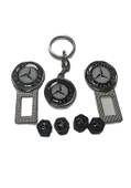 MERCEDES Logolu Ikaz Ses Susturucu Metal Toka 2 Adet ANAHTARLIK 1 ADET SİBOP KAPAĞI 4 ADET thumbnail 1