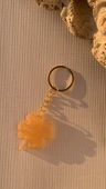 Sedefli Turuncu Renk Yonca Şekil Gold Aksesuarlı Anahtarlık El Yapımı Epoksi Hediyelik thumbnail 1